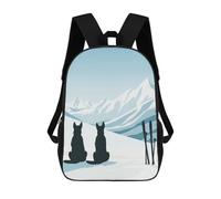sinyumoney Dog Ski Winter Mochila Escolar De 17 Pulgadas Para Adolescentes, Con Estampado 3D, Ajustable Y Con Bolsillos, Ideal Para Niños, Niñas Y Estudiantes.