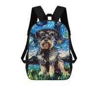 sinyumoney Dog Starry Night Schnoodle Mochila Escolar Resistente Al Agua, Mochila De Viaje, Bolsa Para Computadora Para Campus, Viajes Al Aire Libre, Deportes 17inch