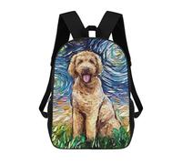 sinyumoney Dog Starry Night Van Gogh Mochilas Infantiles Impresas En 3D De 17 Pulgadas. Mochila Escolar Informal Impresa En 3D Para Niños De Primaria Y Secundaria.