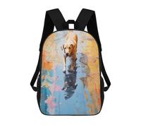 sinyumoney Dog Walking in Paint Mochila Infantil De Moda Divertida Mochila Escolar Para Niños Y Adolescentes Con Impresión 3D Para Niños 17inch