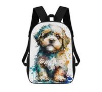 sinyumoney Dog Watercolor Mochilas Para Niños Y Estudiantes, Mochilas Escolares Impresas En 3D, Mochilas Para Estudiantes De Primaria Y Secundaria, Mochilas Para Niños Y Niñas 17inch