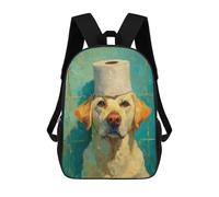 sinyumoney Dog Wearing Toilet Paper Roll Hat Mochilas De 17 Pulgadas Para Niños, Mochilas Escolares Impresas En 3D Para Estudiantes De Primaria Y Secundaria, Para Niños Y Niñas.