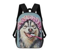 sinyumoney Dog with Shower Cap Brushing Teeth Mochila Escolar Infantil Impresa En 3D Para Niños, Mochila De Viaje De Alta Capacidad, Mochilas Para Libros De 17 Pulgadas Para Niños