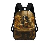sinyumoney Dogs Drinking Beer at A Pub Mochila Infantil, Mochila Escolar Impresa En 3D, Mochila Para Niños Y Niñas, Mochila Escolar Ajustable Para La Escuela Primaria 17inch
