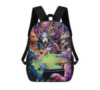 sinyumoney Dogs Playing Poker A Vibrant Artwork Mochila Escolar Infantil Estampada Para Adultos Y Niños, Mochila De Viaje Para El Día A Día 17inch