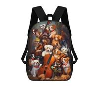 sinyumoney Dogs Playing Violin Concert-1 Mochila Escolar Infantil, Mochilas Impresas En 3D, Mochilas Escolares De Moda Para Niños De Primaria Y Secundaria 17inch