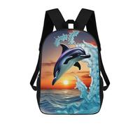 sinyumoney Dolphin by Sunset at Waves Mochila Impermeable Para Ordenador Portátil Para Campus, Actividades Al Aire Libre, Viajes Y Deportes 17inch