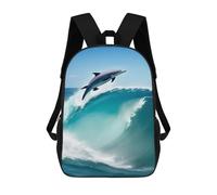 sinyumoney Dolphin Fish in The Sea Mochila Escolar Informal Para El Día A Día, Ideal Para Viajes, Trabajo Y Uso Diario 17inch