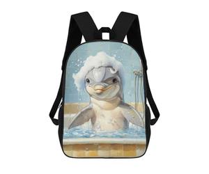 sinyumoney Dolphin in A Bathtub Mochila Impermeable Para Ordenador Portátil Para Campus, Actividades Al Aire Libre, Viajes Y Deportes 17inch
