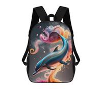 sinyumoney Dolphin in Abstract Colors Mochilas Para Niños, Mochilas Escolares Personalizadas En 3D Para Niños Y Niñas, Mochilas Escolares Grandes, Mochilas Informales Para El Día A Día 17inch