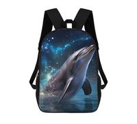 sinyumoney Dolphin in Starry Waters Mochila Escolar Infantil Impresa En 3D Para Niños, Mochilas De Viaje, Bolsas Para Libros, Mochila Escolar Infantil 17inch