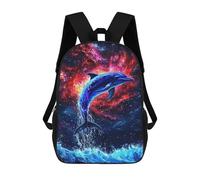 sinyumoney Dolphin Leaping Ocean Waves Mochila Escolar Infantil De 17 Pulgadas, Mochila Escolar Impresa En 3D Para Niños De Primaria Y Secundaria