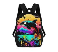 sinyumoney Dolphin Mochila Escolar Impresa En 3D Mochilas Informales Para Niños Mochila Escolar Impresa En 3D Para Niños De Primaria Y Secundaria 17inch