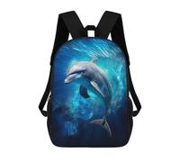 sinyumoney Dolphin Ocean Glide Mochila Escolar Mochilas Escolares Para Niñas Y Niños Mochila Con Bolsillo Mochila Escolar De Moda Para Niños 17inch
