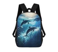 sinyumoney Dolphin Space Animal Mochila Escolar Informal Para El Día A Día, Para La Escuela, El Trabajo Y Los Viajes Para Niñas Y Adolescentes 17inch