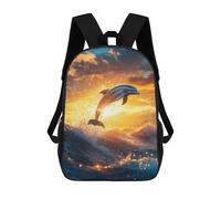 sinyumoney Dolphin Sunset Leap Mochila Ligera Para La Escuela, Mochila Escolar, Mochila Para La Universidad Para Niñas Y Adolescentes 17inch