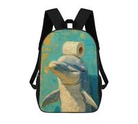 sinyumoney Dolphin with Toilet Paper Roll 17inch Mochila Escolar Impresa En 3D Para Niños, Mochila Escolar Informal De Moda, Mochilas De Viaje Para Niños Y Estudiantes.