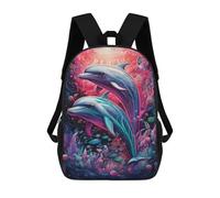 sinyumoney Dolphins in A Colorful Ocean -4 Mochila Escolar Infantil Impresa En 3D Para Niños, Mochilas De Viaje, Bolsas Para Libros, Mochila Escolar Infantil 17inch