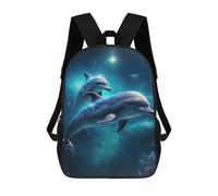 sinyumoney Dolphins in Cosmic Waters Mochila Infantil, Mochila Escolar Infantil, Mochilas Escolares Impresas En 3D Para Niños Y Estudiantes Adolescentes 17inch