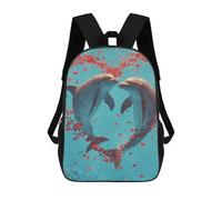 sinyumoney Dolphins in Love Heart Shape Mochila De Viaje Para La Universidad, Mochilas Para Adolescentes, Chicas, Chicos, Mujeres Y Hombres 17inch