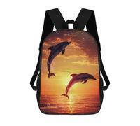 sinyumoney Dolphins Jumping at Sunset Mochila De Viaje Resistente Al Agua, Mochila Para Computadora Portátil Para Campus, Viajes Al Aire Libre Y Deportes 17inch