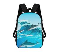 sinyumoney Dolphins Mochila Escolar Impresa En 3D 17inch Mochila Escolar Infantil Mochilas De Viaje Mochila Informal De Moda Para Niños Y Estudiantes