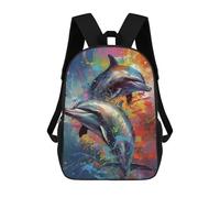 sinyumoney Dolphins Painting Mochilas Escolares Para Ordenador Para El Colegio/trabajo/viajes Para Niñas, Niños Y Adolescentes 17inch
