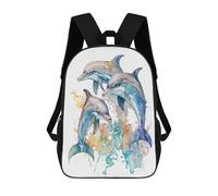 sinyumoney Dolphins Watercolor Art Mochila Escolar Mochila De Día Mochila De Negocios Mochila Impermeable Para Libros Para Hombres/mujeres 17inch