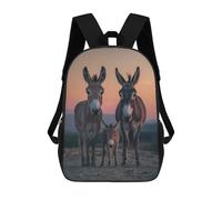sinyumoney Donkey Family at Sunset Mochila Escolar Infantil Impresa En 3D Para Niños, Mochilas De Viaje De Alta Capacidad, Bolsas Para Libros, Mochila Escolar Infantil 17inch