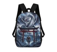 sinyumoney Dragon And Soldier Torii Mochila Escolar, Mochila Para Portátil, Mochila Para Adolescentes, Niñas, Niños, Mujeres Y Hombres 17inch