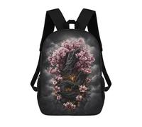 sinyumoney Dragon Cherry Blossom Art Print Mochila Infantil De 17 Pulgadas, Mochila Escolar Con Estampado 3D De Dibujos Animados Para Niños Y Adolescentes.