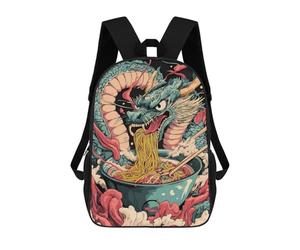 sinyumoney Dragon Eats Ramen Japan Noodle Mochila Escolar, Mochila De Negocios, Mochila Impermeable Para Adolescentes, Niños, Mujeres Y Hombres 17inch