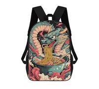 sinyumoney Dragon Eats Ramen Japan Noodle Mochila Escolar, Mochila Infantil Para Niños Y Adolescentes, Regalos, Mochilas De Día Con Impresión 3D, Mochila Escolar, Mochila Para Libros 17inch