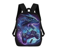sinyumoney Dragon Gaming Controller Art Print Mochilas Infantiles Impresas En 3D De 17 Pulgadas. Mochila Escolar Informal Impresa En 3D Para Niños De Primaria Y Secundaria.