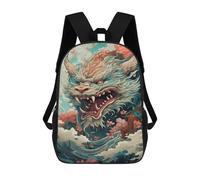 sinyumoney Dragon Head Art Print Mochilas Escolares De Moda Para Papelería, Impermeables, Informales, Para Hombres, Mujeres Y Adolescentes 17inch