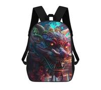 sinyumoney Dragon Head Festival Mask Mochilas Impresas En 3D Para Niños, Mochila Escolar, Mochila Informal Para Exteriores, Mochila Informal De Moda Para Niños, Lindas Bolsas De Viaje 17inch