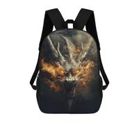 sinyumoney Dragon Head with Flames Mochila Grande, Ligera E Informal Para El Campus, Actividades Al Aire Libre, Viajes Y Deportes 17inch