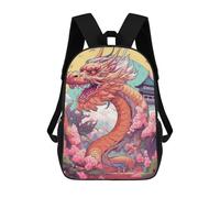 sinyumoney Dragon in Cherry Blossom Garden Mochila Para Niños, Adolescentes Y Estudiantes, Mochilas Para Niñas, Mochilas Para Niños Pequeños, Primaria Y Secundaria 17inch