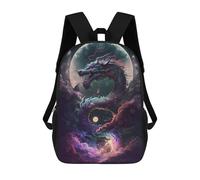 sinyumoney Dragon in Clouds with Moon Mochilas Mochilas Infantiles Mochila Escolar Mochila Escolar Infantil Impresa En 3D Mochilas De Viaje De Moda Para Niños De Primaria Y Secundaria 17inch