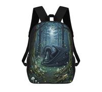 sinyumoney Dragon in Enchanted Forest Mochila Escolar Para Niñas Mochila Impermeable Mochila Informal De Día Mochila Ligera Para Niño Y Niña Mochila Escolar 17inch