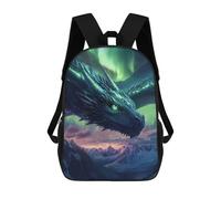 sinyumoney Dragon in Northern Lights Mochila Escolar Infantil Impresa En 3D Para Niños, Mochilas De Viaje, Bolsas Para Libros Para Niños Estudiantes De Primaria 17inch