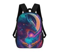 sinyumoney Dragon Moon Fantasy -12 Mochila Para Niños, Adolescentes Y Estudiantes, Mochilas Para Niñas, Mochilas Para Niños Pequeños, Primaria Y Secundaria 17inch