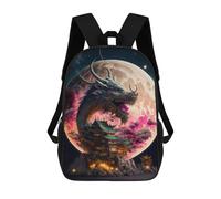 sinyumoney Dragon Moon Fantasy -5 Mochilas Para Niños Mochila Escolar Mochila Escolar Impresa En 3D Para Niños Estudiantes De Primaria Y Secundaria 17inch