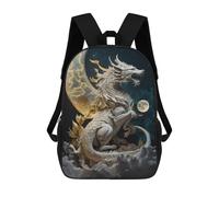 sinyumoney Dragon Moon Fantasy -7 Mochila Escolar Para Niños De 17 Pulgadas, Mochila Informal De Viaje Para Niños Y Niñas, Mochila De Gran Capacidad Para El Día A Día 17inch