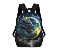 sinyumoney Dragon Moon Fantasy Art -6 Mochila Escolar Para Niños Y Niñas, Mochila Informal De Viaje, Mochila De Gran Capacidad Para El Día A Día 17inch
