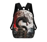 sinyumoney Dragon Moon Rising Mochila Escolar Impresa En 3D Para Niños Y Niñas, Mochila Escolar, Mochila De Viaje Para Niños 17inch