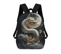 sinyumoney Dragon Moon Serpent Mochila Infantil, Mochila Escolar Para Niños, Mochila Escolar Infantil Con Estampado 3D De Dibujos Animados, Mochila De Gran Capacidad Para Niños Y Niñas 17inch