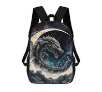 sinyumoney Dragon Moon Serpent Sky Mochila Escolar Para Niños, Mochila Escolar Impresa En 3D Para Estudiantes De Primaria Y Secundaria 17inch
