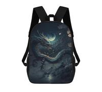 sinyumoney Dragon Moonlit Night Fantasy Mochila Escolar, Mochila Para Portátil, Mochila Para Niños/niñas/adolescentes 17inch