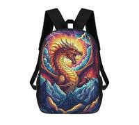 sinyumoney Dragon on Mountain with Lightning Mochila Escolar De Moda Para Estudiantes, Adecuada Para Niños Y Niñas, Mochila Informal Para Viajes Al Aire Libre, Esencial Para El Día A Día 17inch